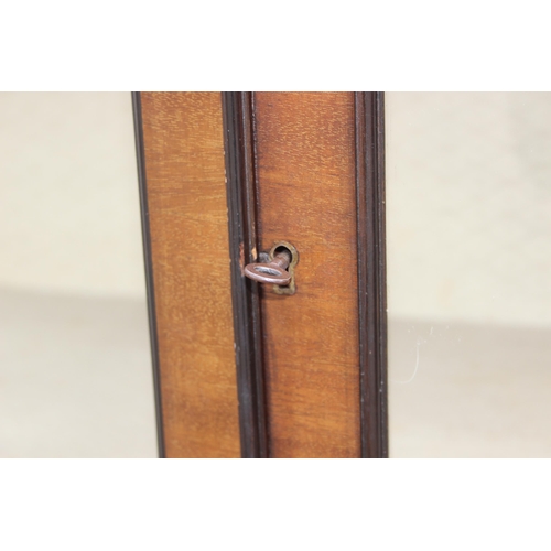 135 - An early 20th century glazed mahogany display cabinet on cabriole legs, approx 107cm W x 36cm D x 86... 