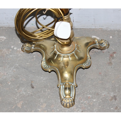 248 - A vintage brass swan neck style standard lamp, approx 166cm tall