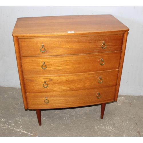 85 - Mid-century Schreiber bent plywood chest of 4 drawers, approx 77cm wide x 43cm deep x 83cm tall