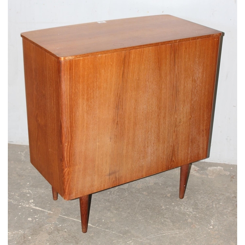 85 - Mid-century Schreiber bent plywood chest of 4 drawers, approx 77cm wide x 43cm deep x 83cm tall