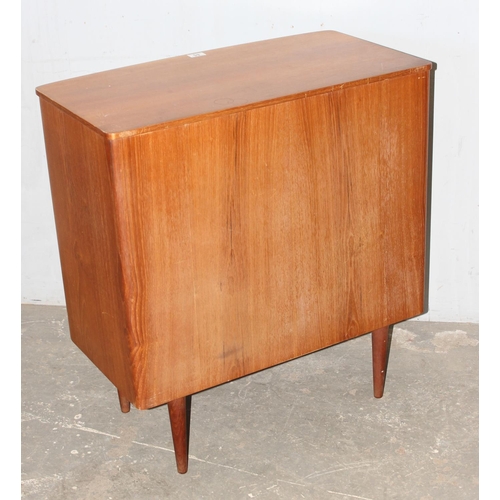 85 - Mid-century Schreiber bent plywood chest of 4 drawers, approx 77cm wide x 43cm deep x 83cm tall