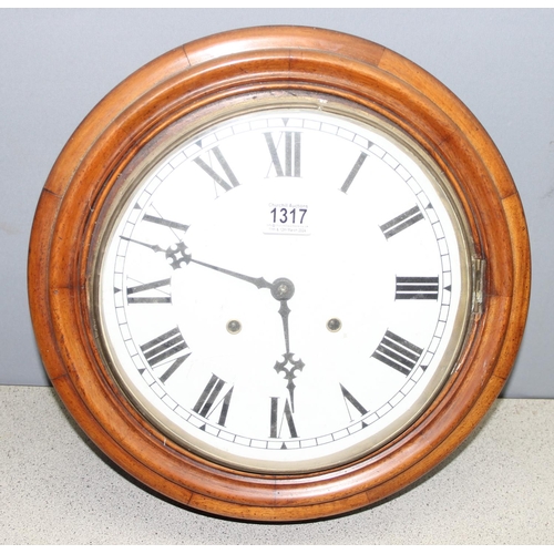 1317 - Antique Mahongany wall clock with unmarked dial