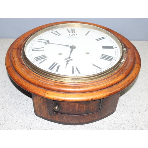 1317 - Antique Mahongany wall clock with unmarked dial