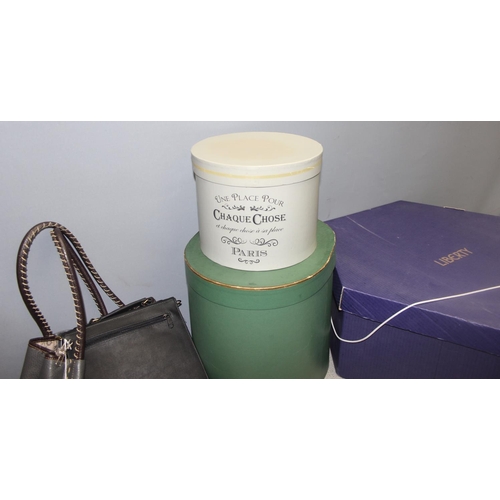 212 - 3 vintage hat boxes of varying size - Liberty, Battersby and one other, Stead and Simpson black and ... 