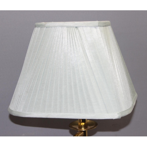 263 - Solid brass “Hilton” table lamp with adjustable pivoted arm, approx 64cm tall inc shade