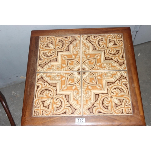 150 - A pair of small G-Plan tile topped side tables, approx 50cm wide x 50cm deep x 51cm tall