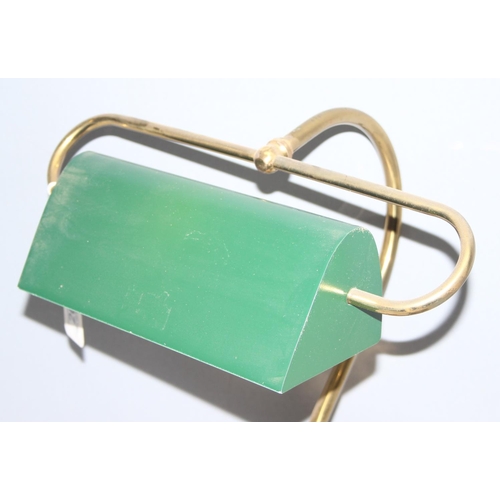 268 - Vintage green and brass bankers lamp approx. 36cm H