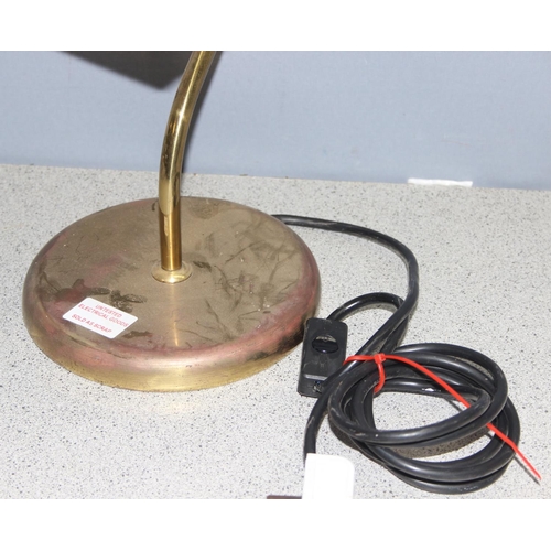 268 - Vintage green and brass bankers lamp approx. 36cm H