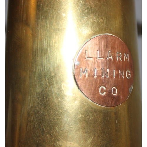 250 - 3 x assorted vintage brass lamps to incl miners lamp and 2 oil lamps, tallest approx 50cm