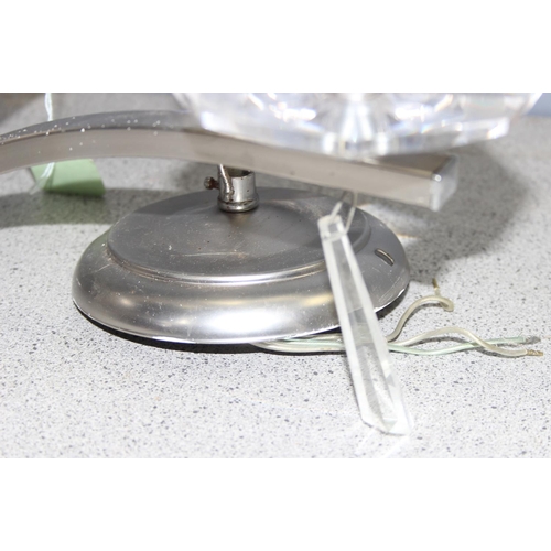 253 - 2 x contemporary chandeliers, approx 85cm with fitting, 33cm without