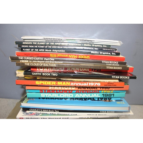 512 - Qty of vintage and later comics/annuals to incl Spiderman, Starlord, The Eagle, Steed & Mrs Peel etc