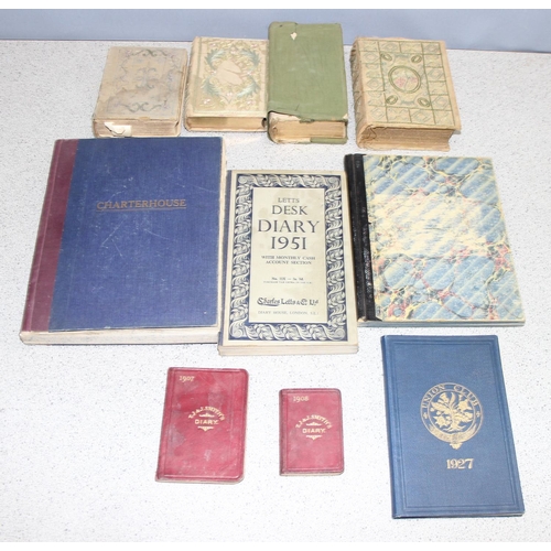 517 - Antique hand-written diaries/memoranda, birthday books, and other ephemera