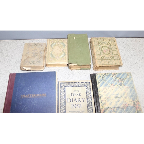 517 - Antique hand-written diaries/memoranda, birthday books, and other ephemera