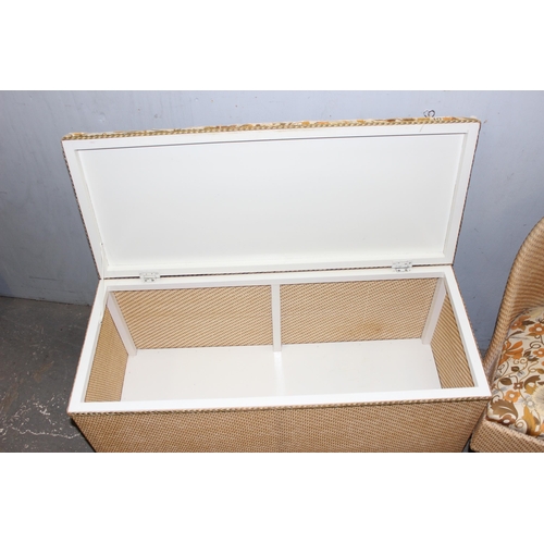 159 - Bedside, Blanket Box and Bedroom Chair, approx 90cm wide x 39cm deep x 50cm tall
