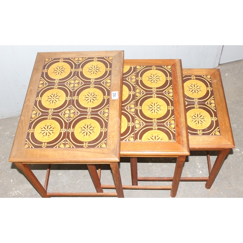 162 - Retro Mahogany Nest of Tables, approx 56cm wide x 40cm deep x 48cm tall