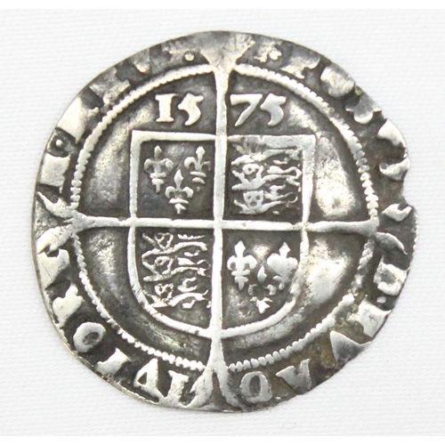 1282 - Elizabeth I (1558-1603), 1575 hammered silver 6d (sixpence) coin, Eglantine mint mark, strong revers... 