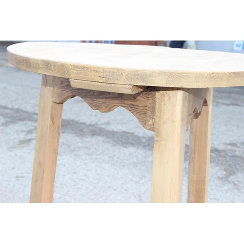 1 - A vintage pine 3 legged cricket table, approx 68cm wide x 68cm deep x 75cm tall