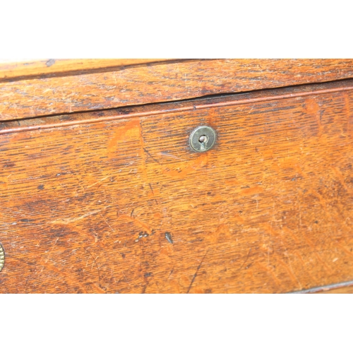 13 - A 19th century oak hall or console table with deep single drawer and turned legs, approx 86cm wide x... 