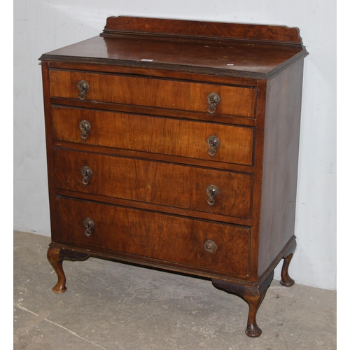 17 - A Queen Anne style 4 drawer chest of drawers, approx 86cm wide x 47cm deep x 104cm tall