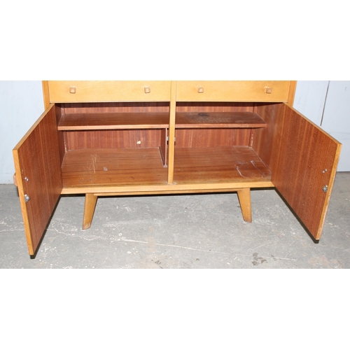 47 - A retro mid-century Homeworthy bookshelf sideboard, approx 110cm wide x 48cm deep x 159cm tall