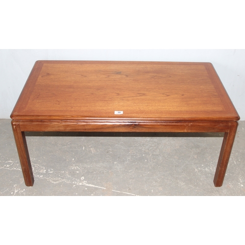 30 - A retro G-Plan teak coffee table, approx 107cm wide x 62cm deep x 45cm tall