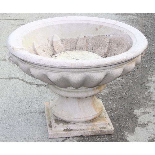 312 - A large stone effect garden urn, approx 100cm wide x 70cm tall