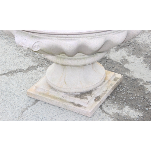 312 - A large stone effect garden urn, approx 100cm wide x 70cm tall