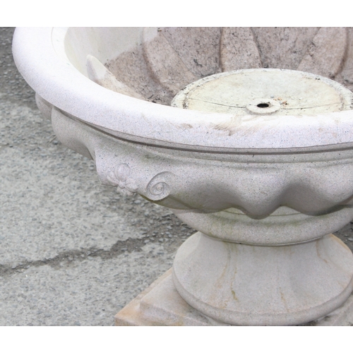 312 - A large stone effect garden urn, approx 100cm wide x 70cm tall