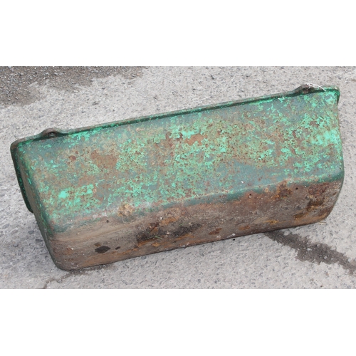 317 - A large vintage cast iron planter formed from a feeder or industrial engine cover, approx 80cm wide ... 