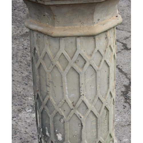 341 - A highly decorative 19th century Doulton Lambeth pottery chimney pot, approx 45cm wide x 45cm deep x... 