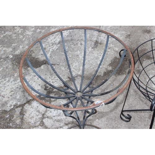 349 - Qty of assorted wirework planter baskets and hanging baskets, tallest approx 70cm tall