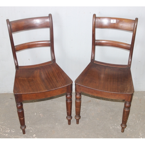 36 - 2 antique mahogany Oxford style chairs