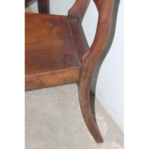 36 - 2 antique mahogany Oxford style chairs