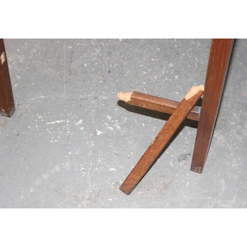 46 - An early 20th century oak side table with 2 drawers, approx 106cm wide x 47cm deep x 72cm tall