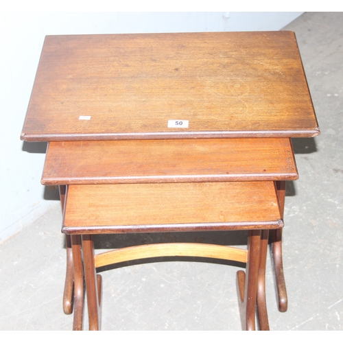 50 - A retro G-Plan nest of tables, the largest approx 56cm wide x 40cm deep x 52cm tall