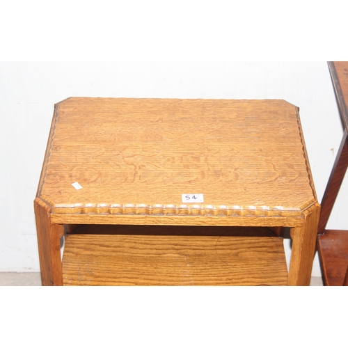 54 - 3 assorted antique or vintage side tables, the octagonal table approx 76cm wide x 76cm deep x 71cm t... 