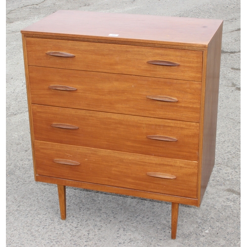 60 - A retro G-Plan style 4 drawer Chest of Drawers, approx 80cm wide x 41cm deep x 94cm tall