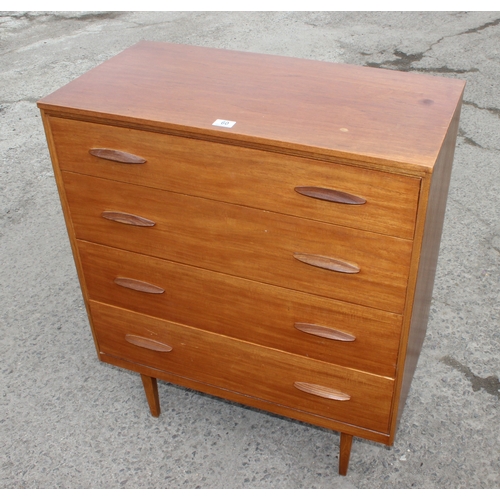 60 - A retro G-Plan style 4 drawer Chest of Drawers, approx 80cm wide x 41cm deep x 94cm tall