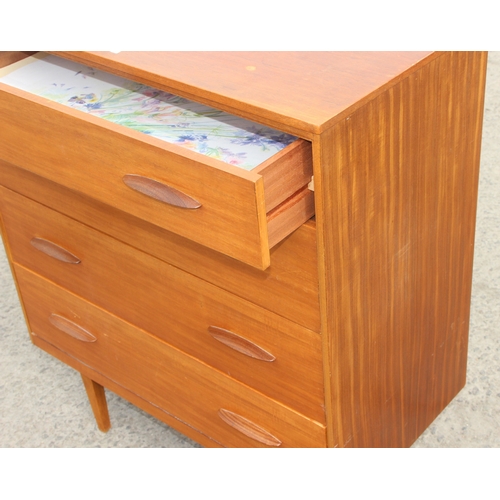 60 - A retro G-Plan style 4 drawer Chest of Drawers, approx 80cm wide x 41cm deep x 94cm tall