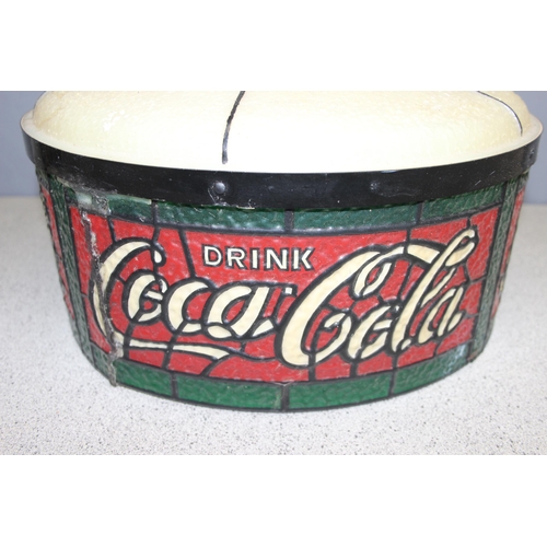 231 - A leaded glass style Coca-Cola lampshade, approx 39cm in diameter