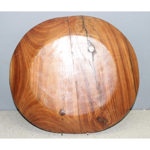 273 - Vintage wooden carved bowl, possibly yew wood, approx 43 x 40cm