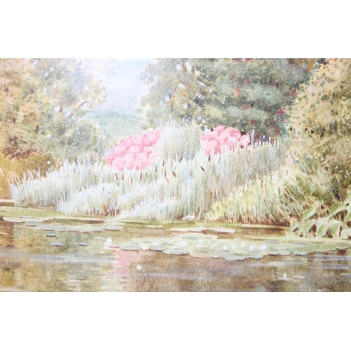 410 - Brian Stone of Wallingford - original watercolour of a river scene in gilt frame, approx 45cm x 55cm... 