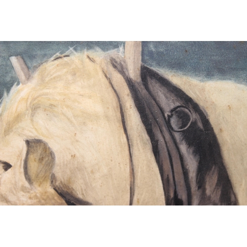 430 - After Lucy Kemp-Welch,  'And Days at the Morn' by Robert Browning, watercolour of a horse, annotated... 