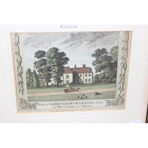 440 - Qty of assorted pictures and prints to inc an antique hand coloured print of Lord George Lennox's se... 