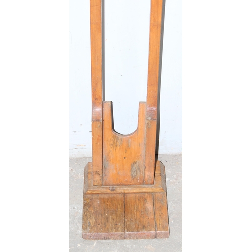 81 - Vintage pine boot jack or boot pull, approx 24cm wide x 29cm deep x 105cm tall