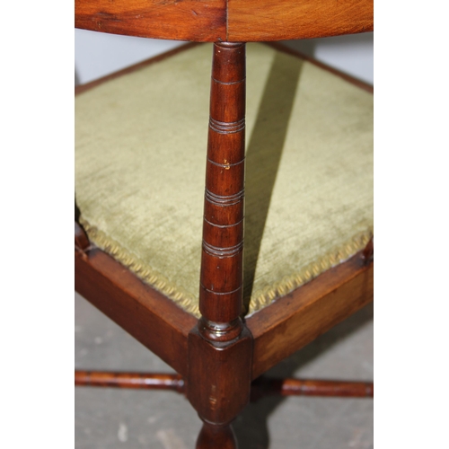 84 - An Edwardian mahogany corner chair with Sheraton revival inlay, approx 64cm wide x 60cm deep x 80cm ... 