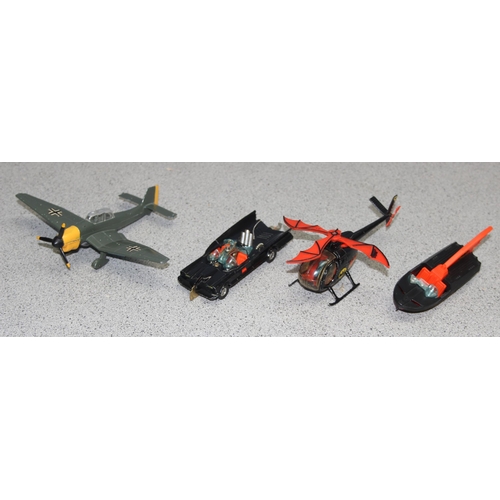 1521 - Dinky Junkers JU87B 721 & 3 vintage Batman related Corgi vehicles