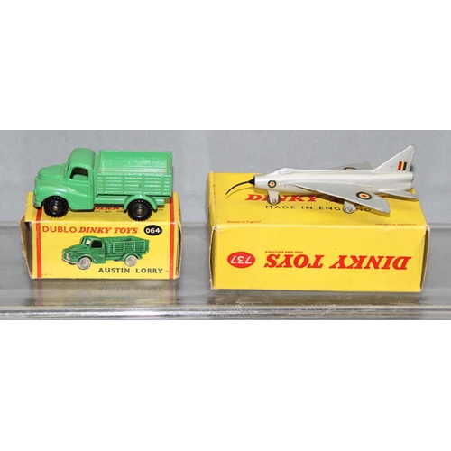 1522 - 2 boxed vintage Dinky toys, an 064 Austin Lorry & 737 P.IB Lightning Fighter