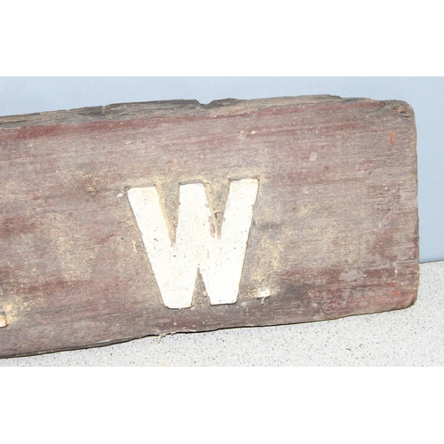 445 - Original wooden London & North Western Railway sign, metal letters on wood backing, approx 84 x 18cm