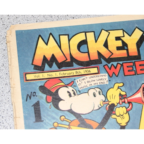 8 rare and early Mickey Mouse Weekly magazines or comics to inc Vol 1 ...